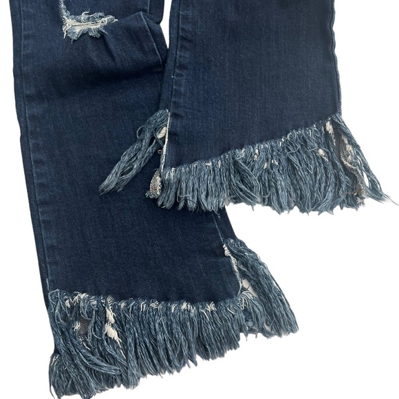 Five Plus Juniors Distressed Raw Hem Cropped Jeans Size S - Picture 11 of 11